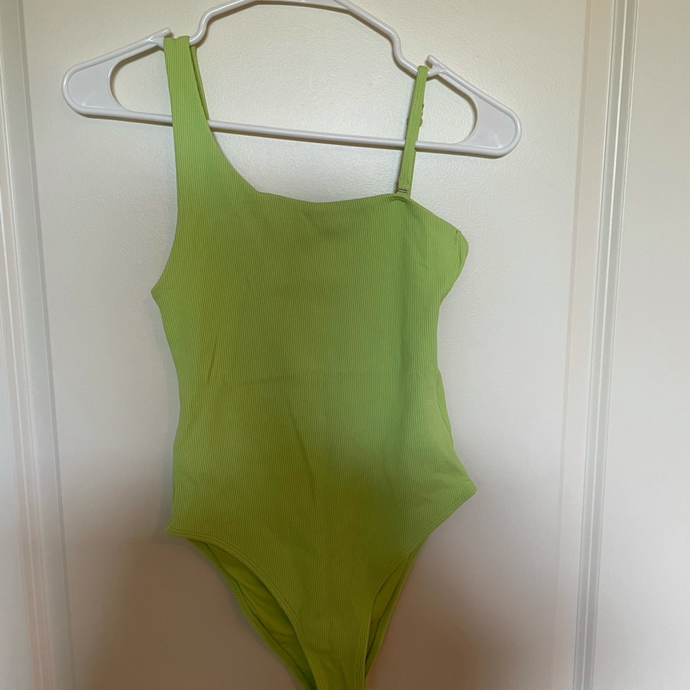 Topshop lime green one piece